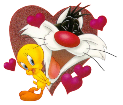 Valentine Tweety Sylvester Hearts